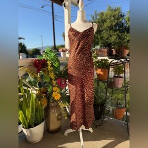 Othr Leopard Print Slip Maxi Dress - Brown/Black